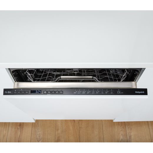 Hotpoint Hydroforce Fully Integrated Standard Dishwasher - Black with Fixed Door Fixing Kit - Control panel